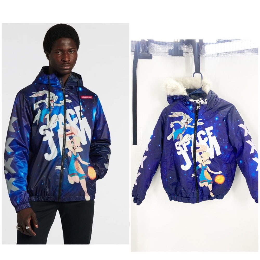 Members Only x Looney Tunes Space Jam Fur line Hooded Jacket Sz S